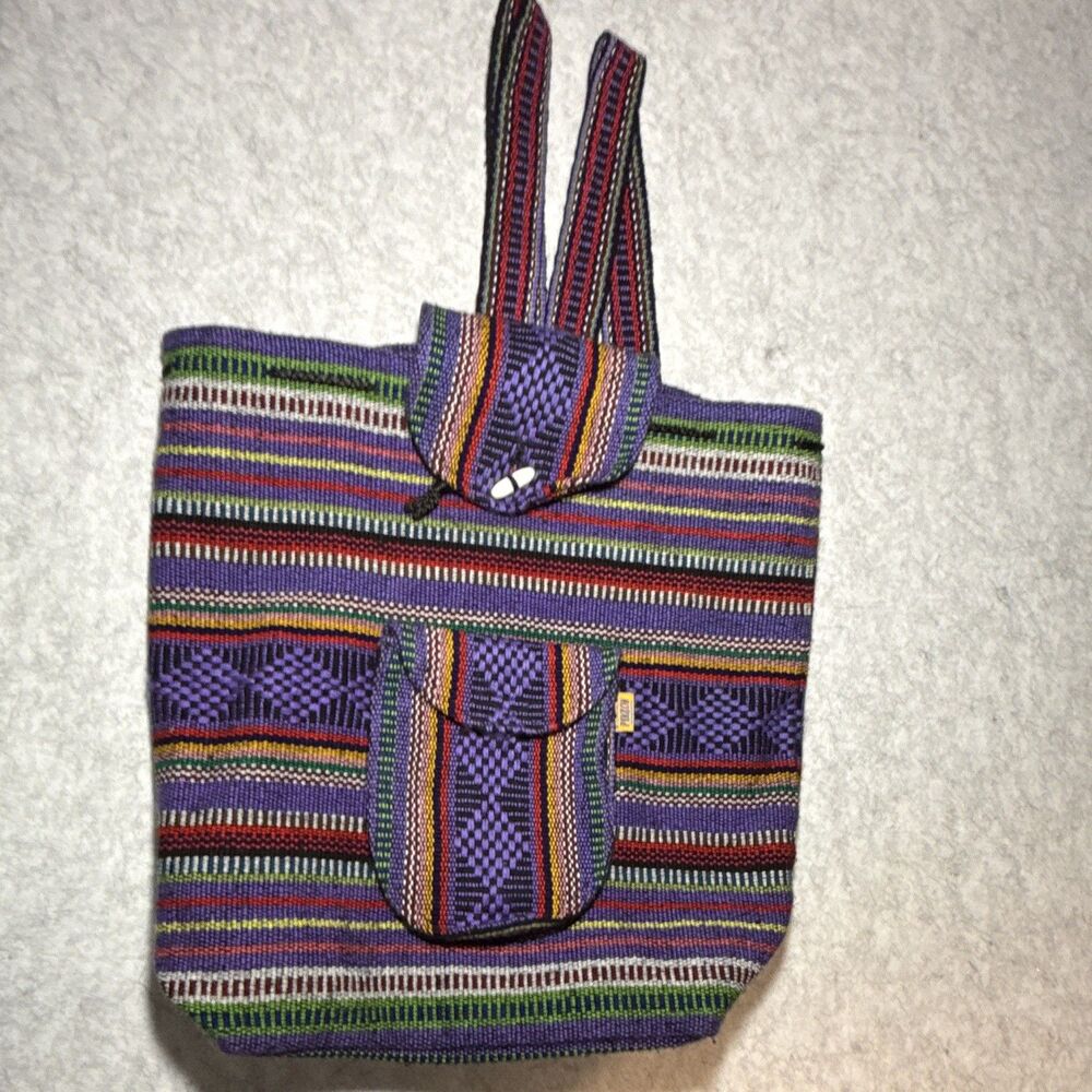 Pinzon Backpack Women M Multicolor  Cotton Boho  Festival Aztec Hippie